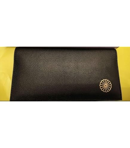 Amazon.co.jp: 皇居 本革 財布 黄色 2つ折りタイプ 菊の御紋 G